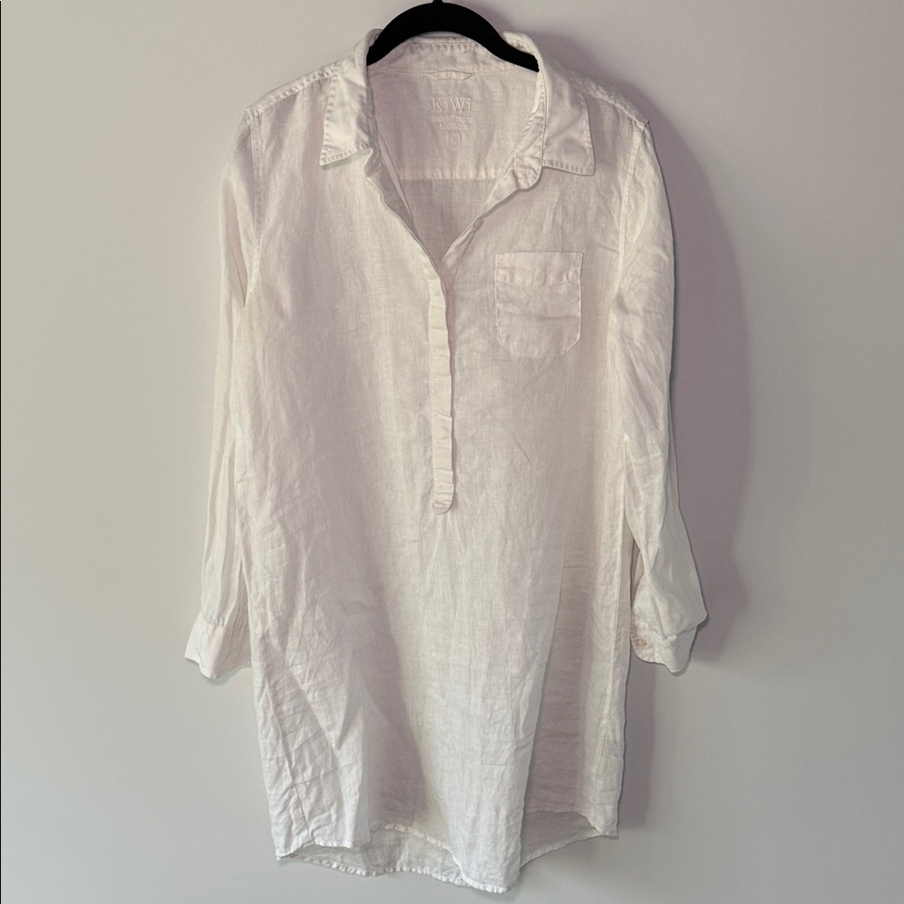Kiwi Linen Crisp White Mini Dress